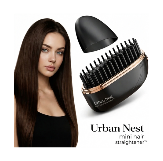 Urban Nest Mini Hair Straightener, Rechargeable Portable Hair Straightener Comb